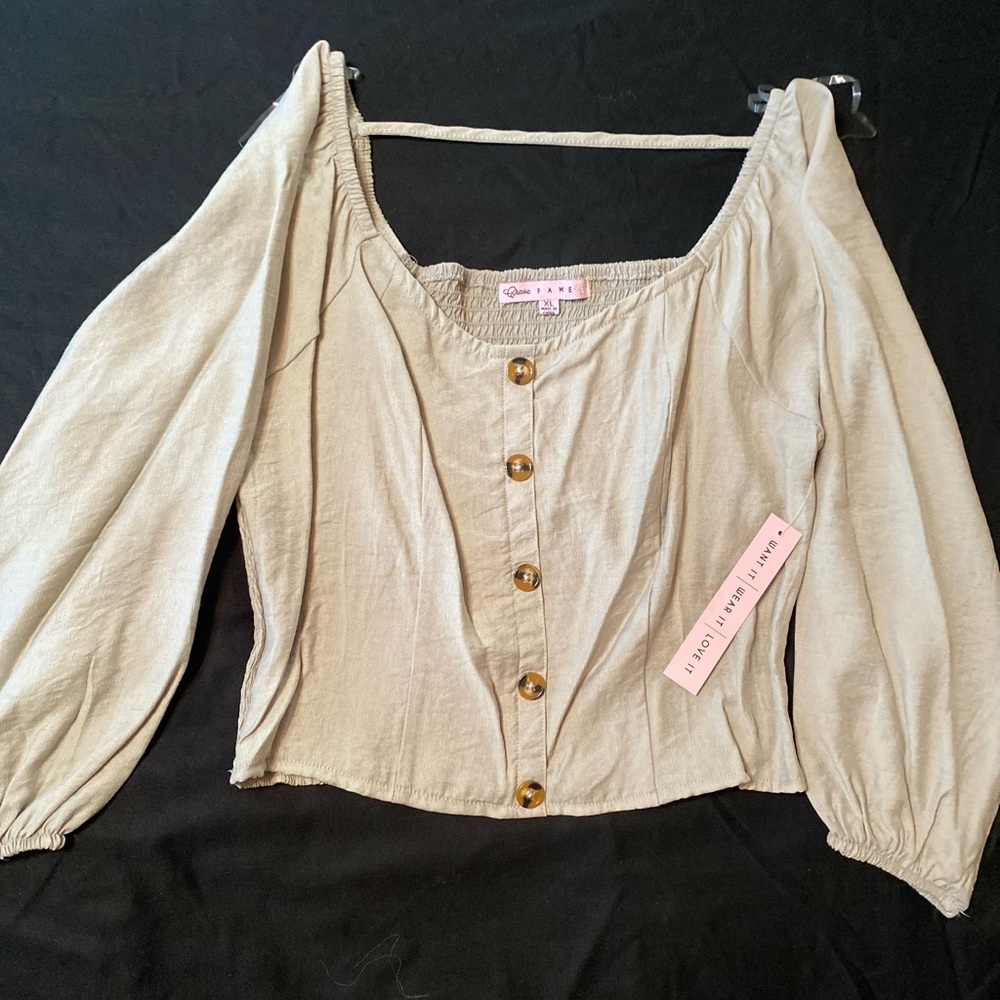 Crop olive green top